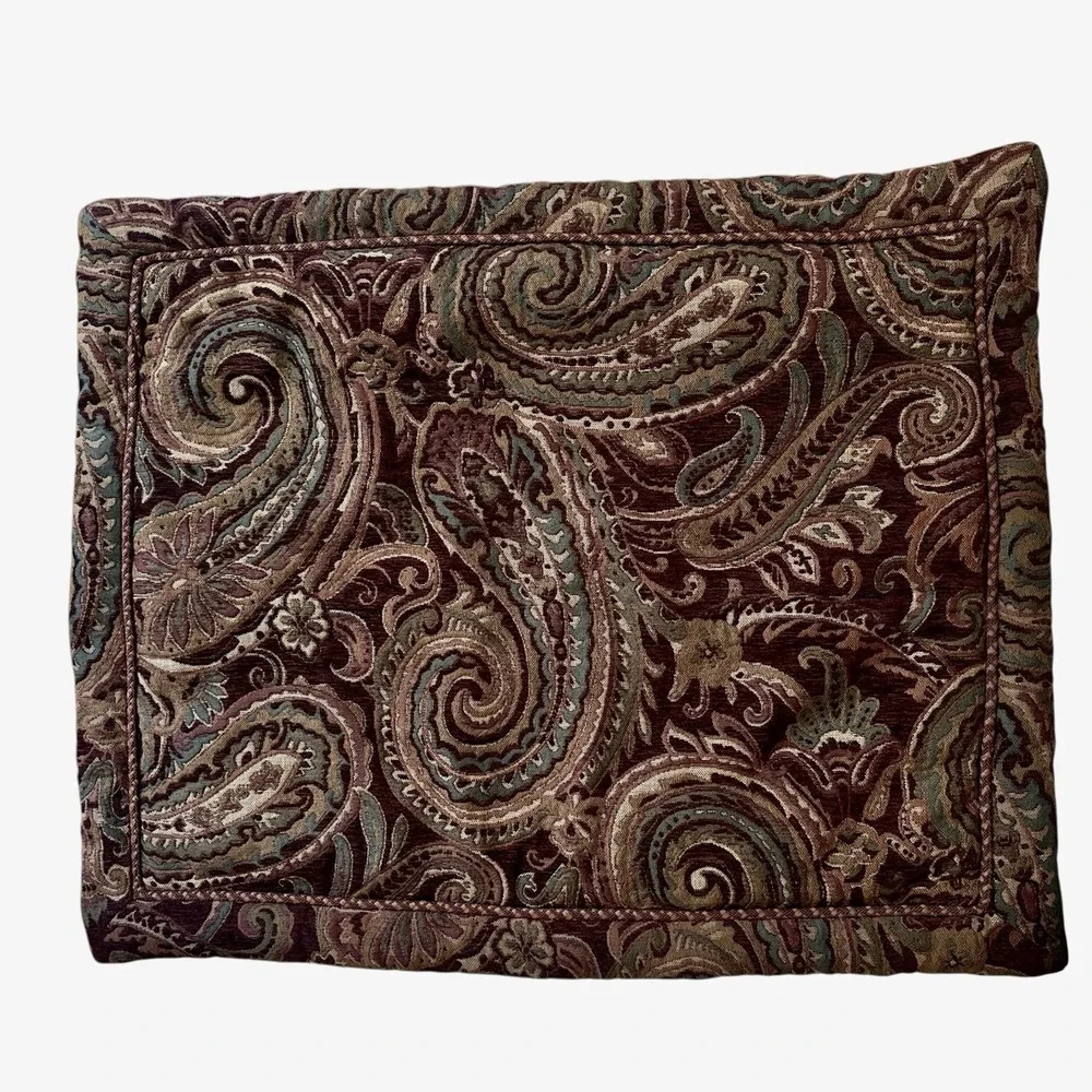 Croscill Estate Paisley 2 Sham Pillows 27x21 Regalia Standard Brocade Jacquard